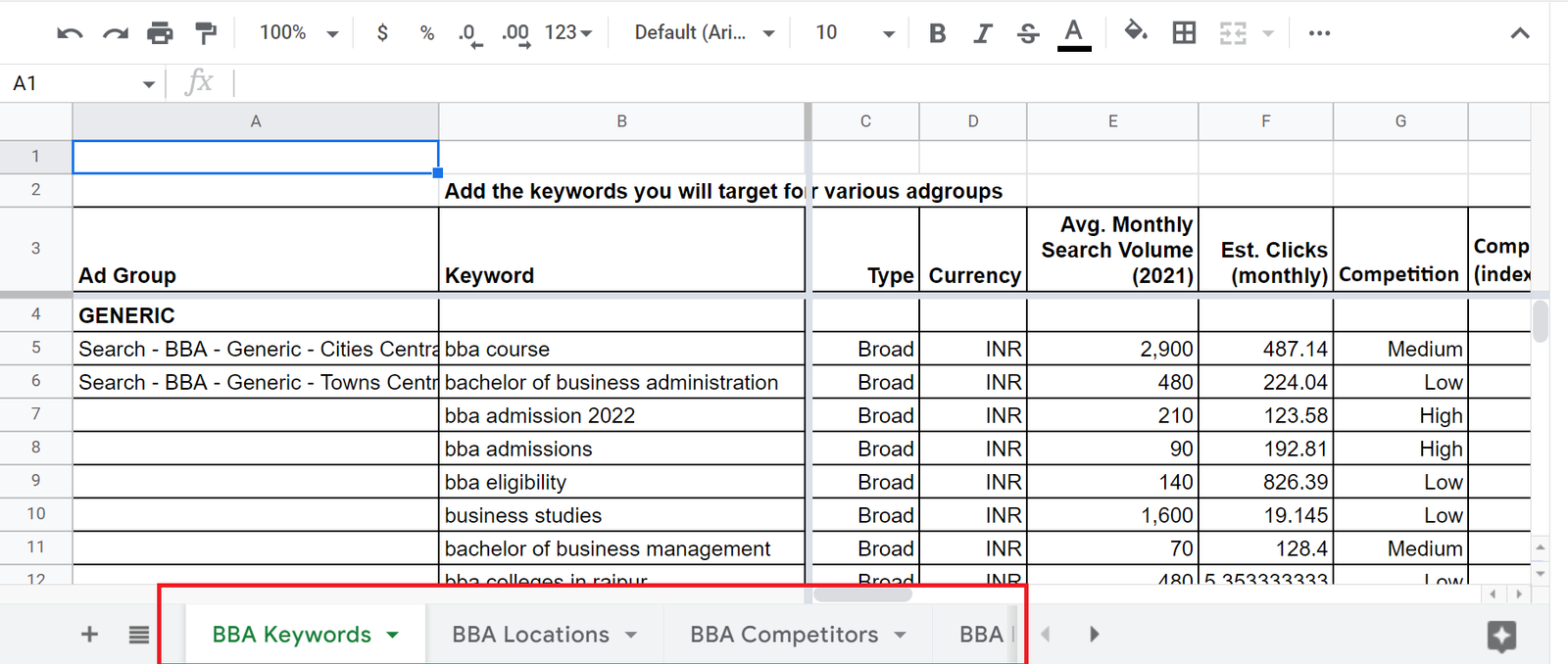 Media Plan for Lead Generation for Colleges